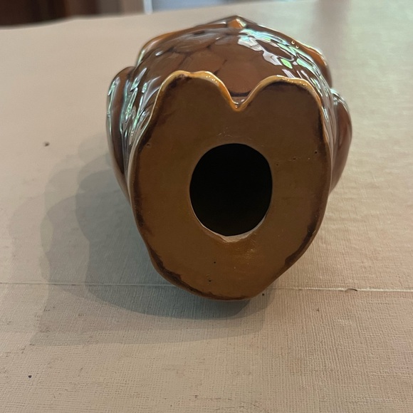 Sold Vintage ceramic orange and brown big eyed owl figurine. Super cute! - Picture 7 of 7